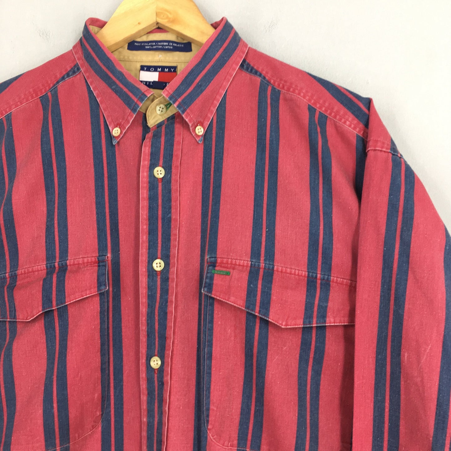 Tommy Hilfiger Multicolor Stripes Red Oxfords XLarge