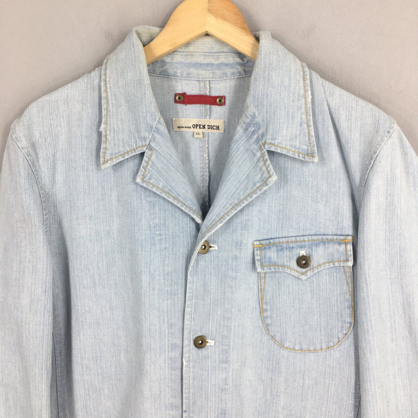 Workers Light Wash Blue Denim Jacket Large