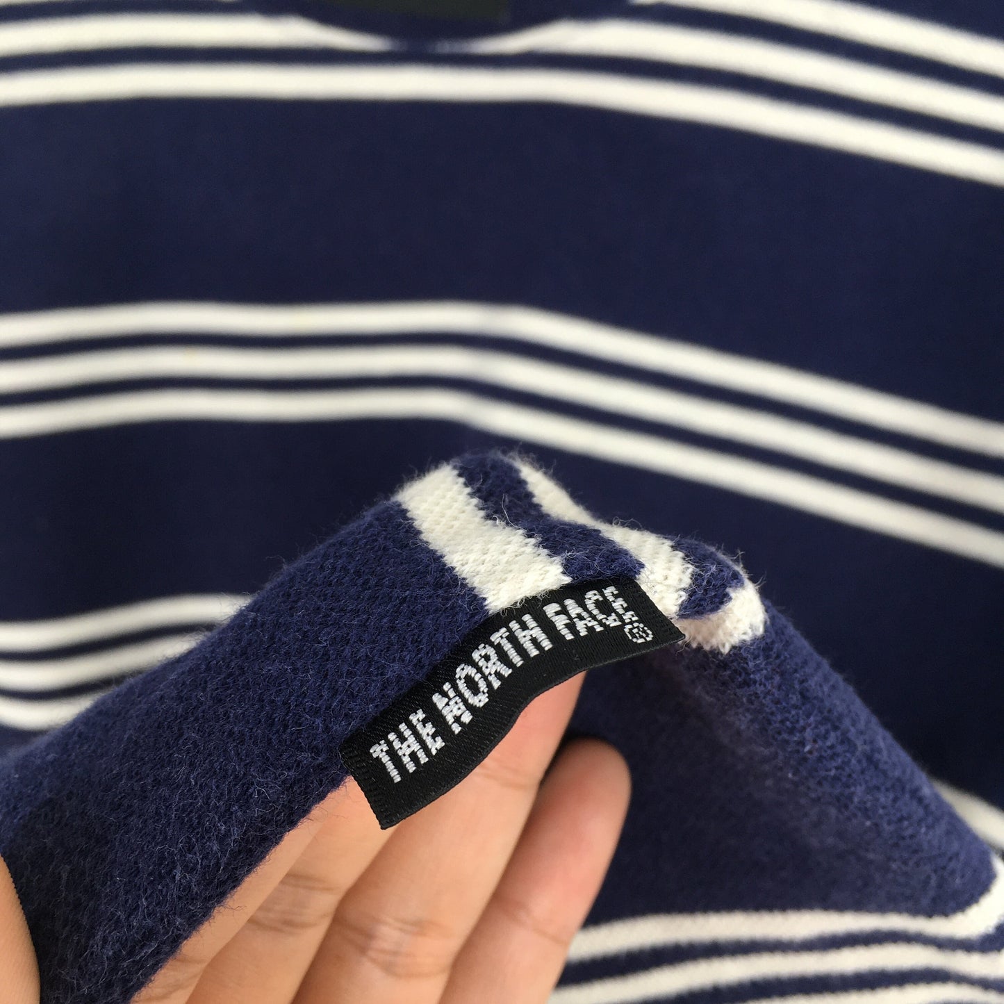 The North Face Striped Blue T shirt Small