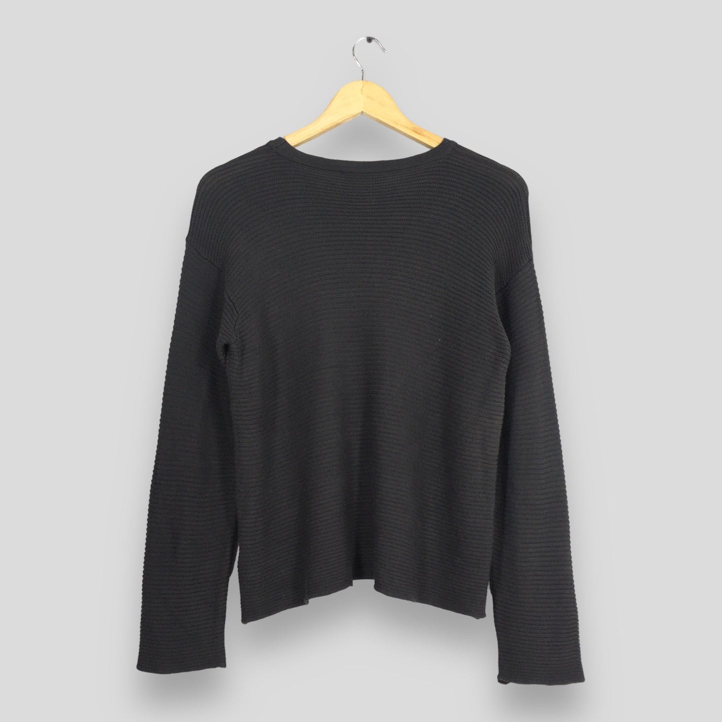 Emporio Armani Black Ribbed Longsleeve Tee Small