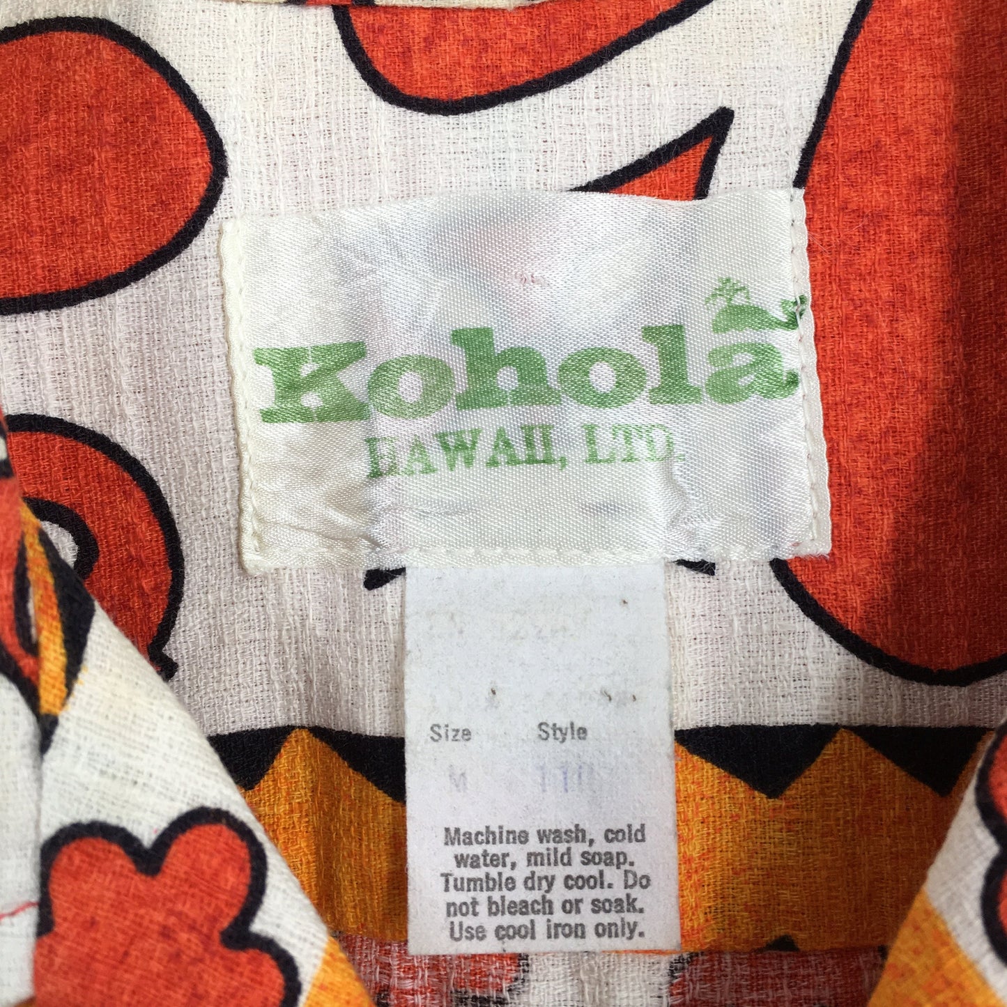 Vintage Kohola Hawaii Aloha Orange Shirts Medium