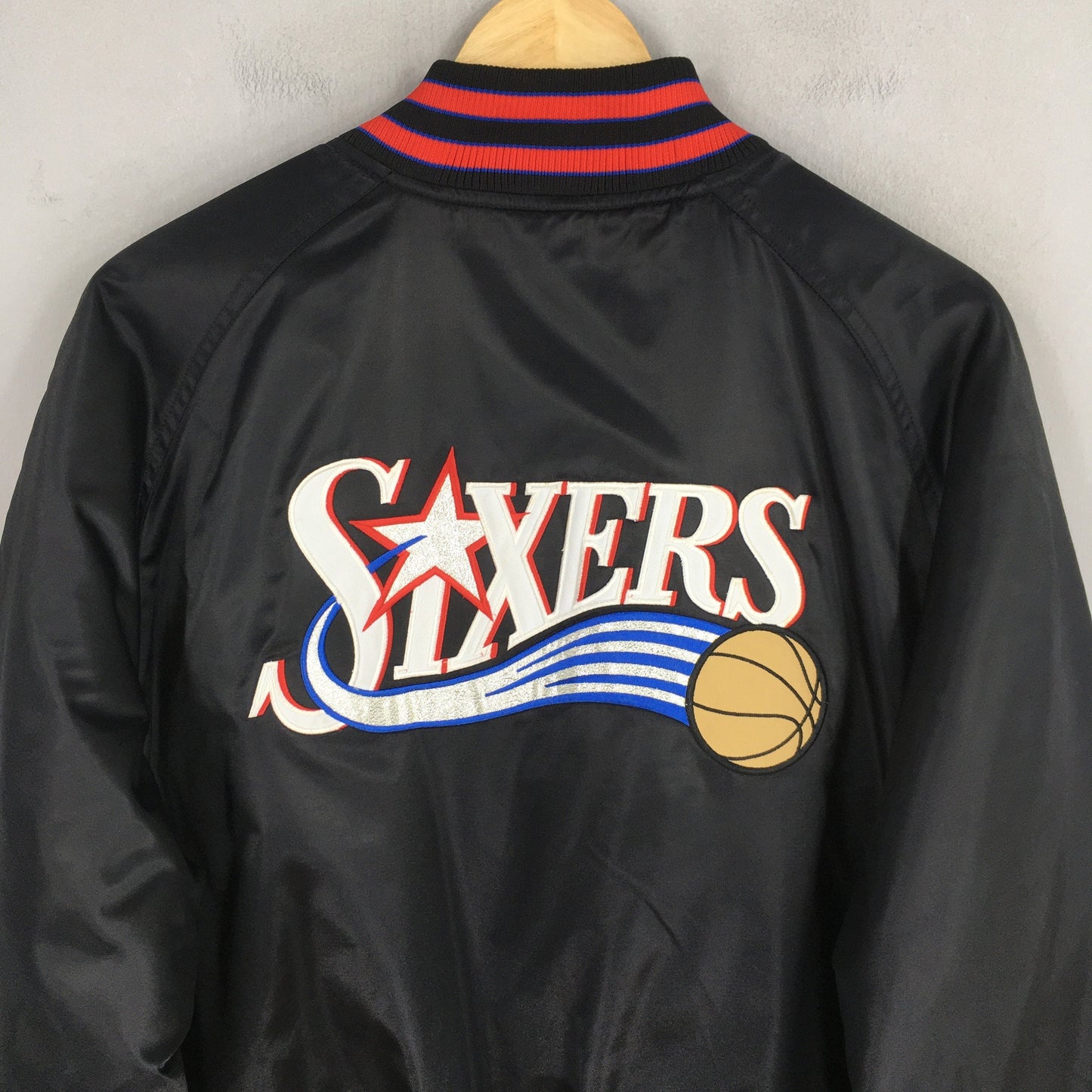 Nike Philadelphia 76ers Sixers Black Varsity Jacket Medium