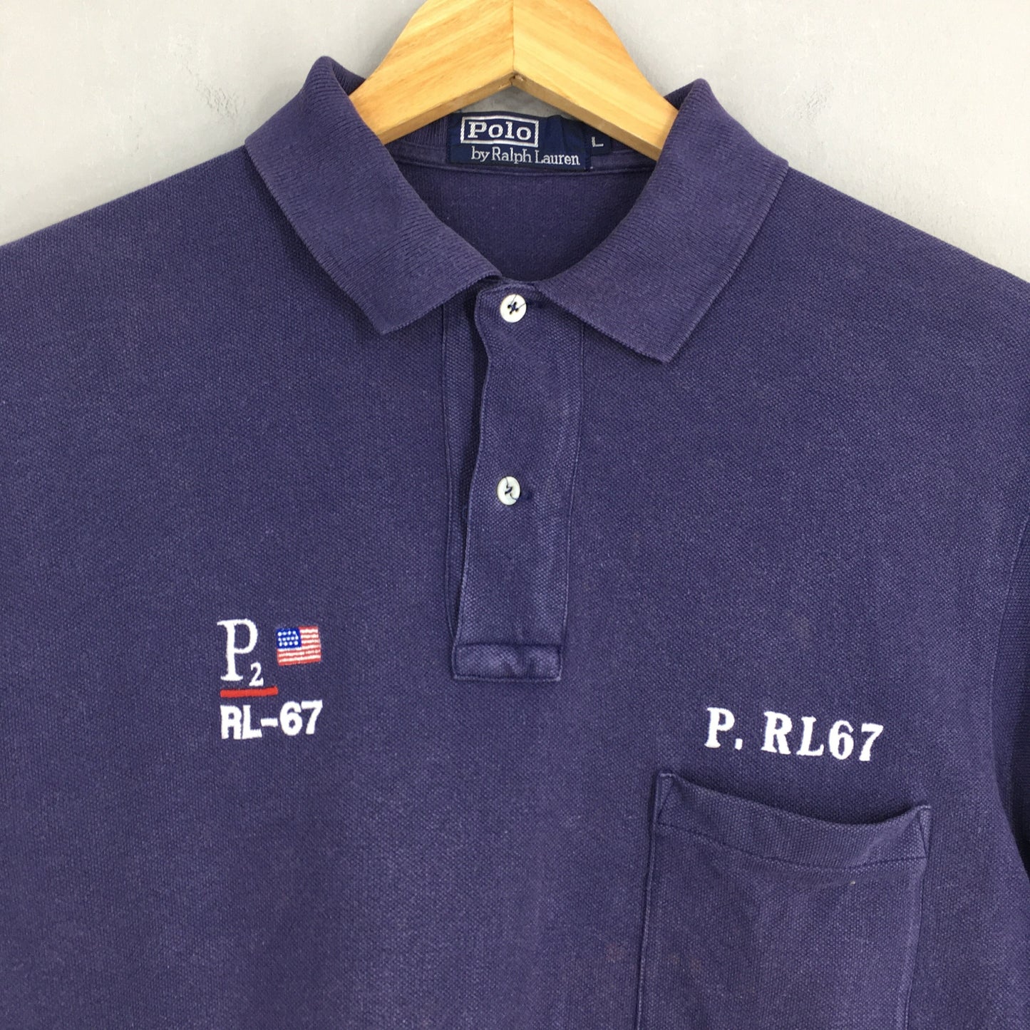 Polo Ralph Lauren RL 67 Blue Polo Shirt Small