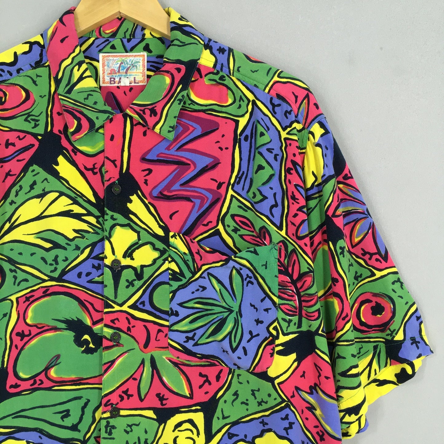 Hawaiian Abstract Rayon Shirt XLarge