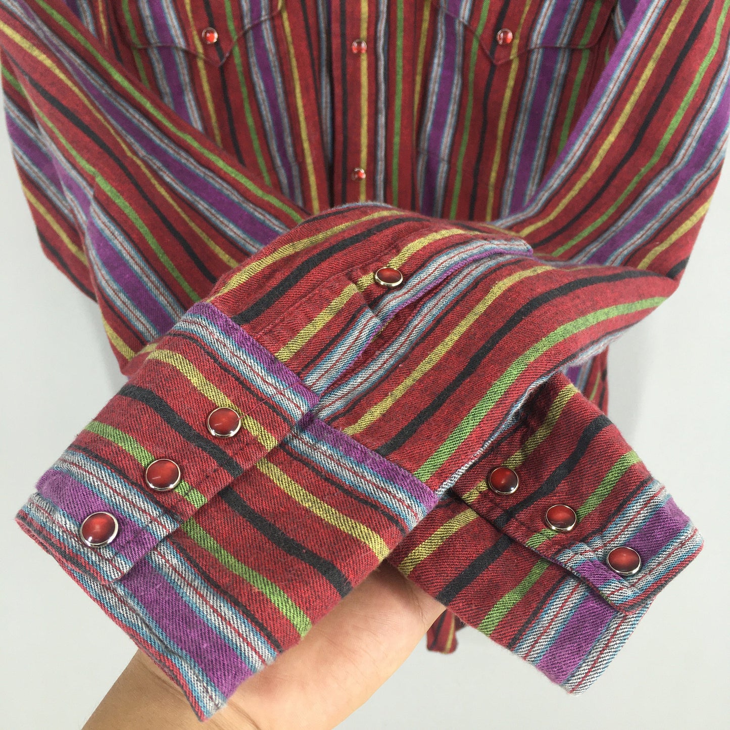 Panhandle Slim Multicolor Stripes Western Shirt Medium