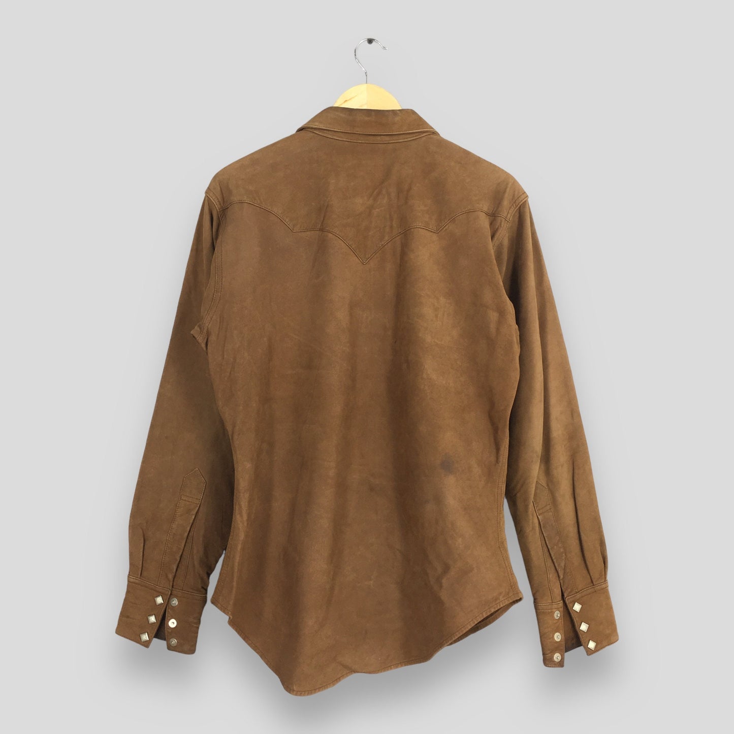 Sugar Cane Motorcycle Brown Suede Leather Shirt Medium