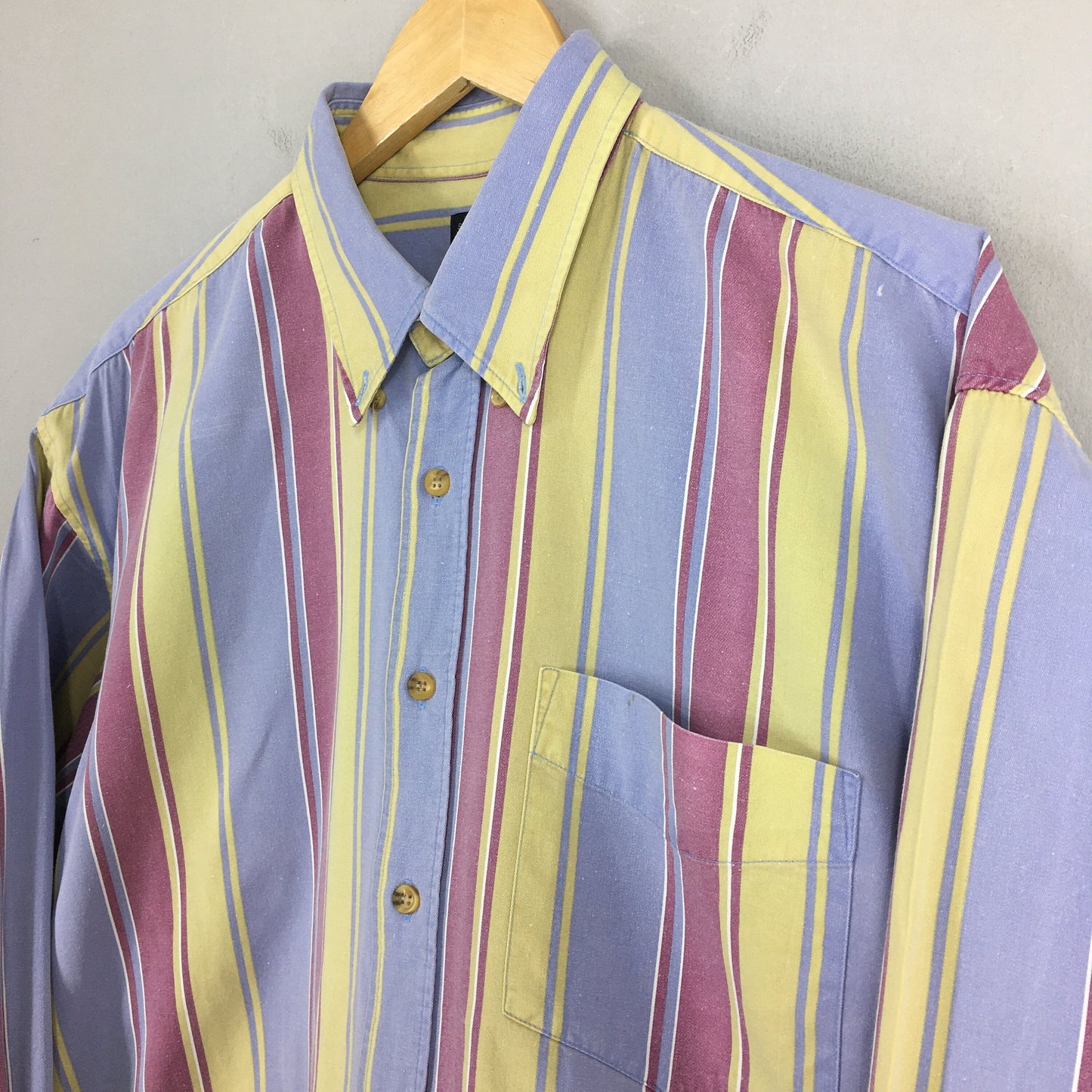 Multicolor Stripes Flannel Shirt Large