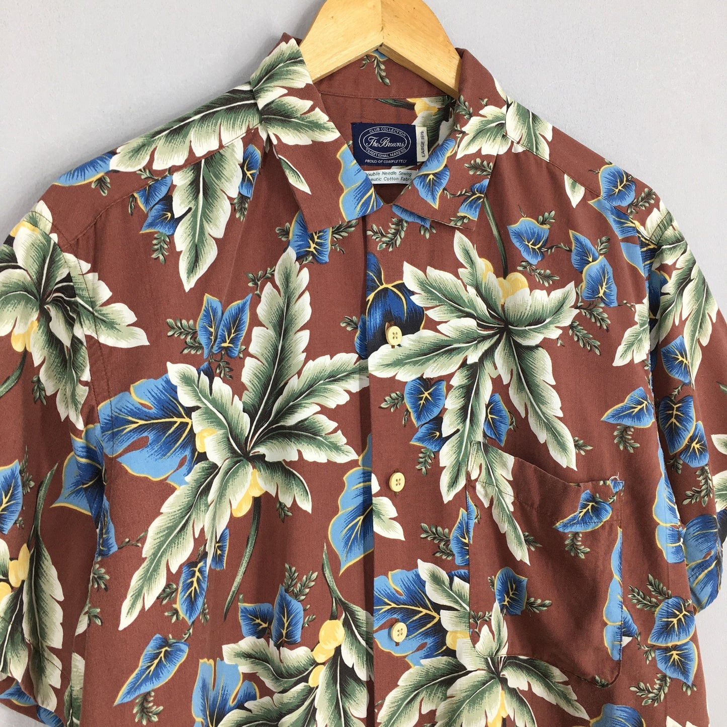 Hawaii Aloha Flower Rayon Shirt Large