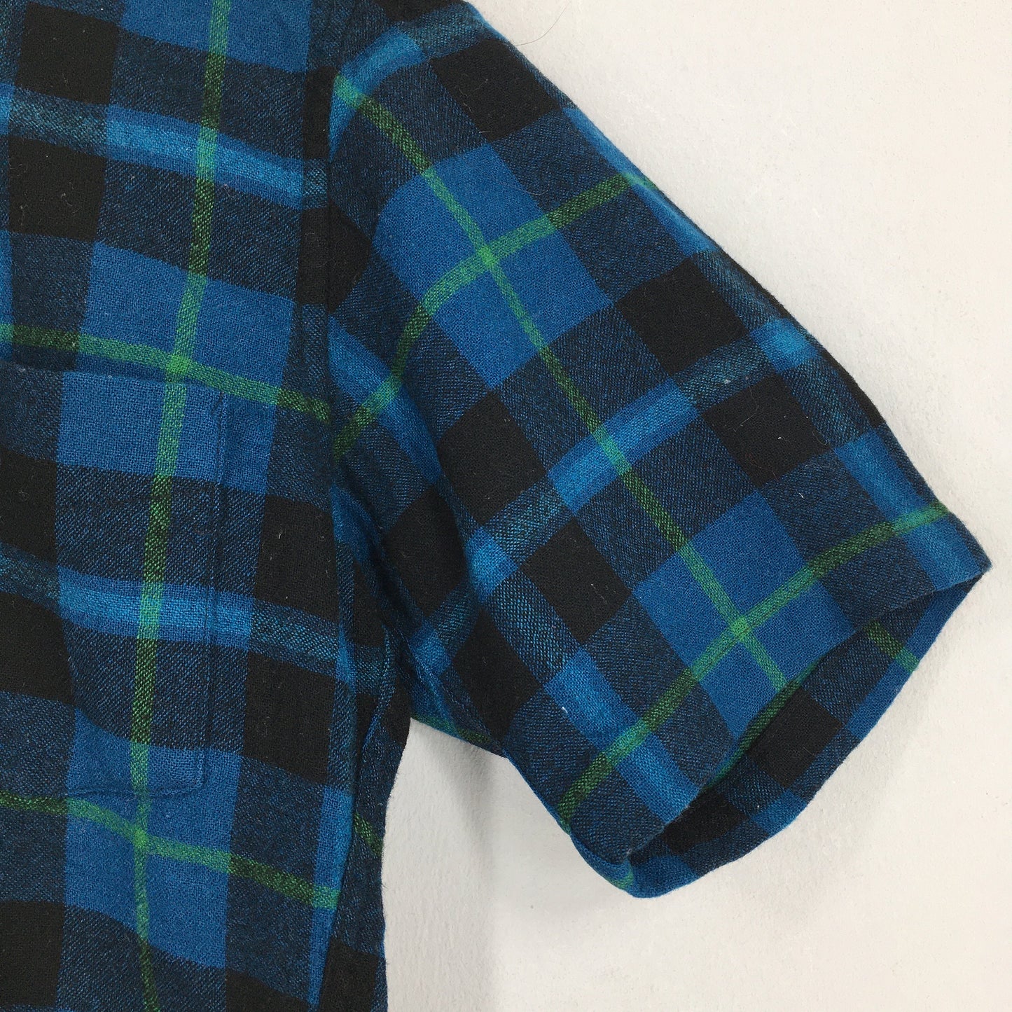 Pendleton Plaid Shadow Blue Checkered Wool Flannel Shirt Medium