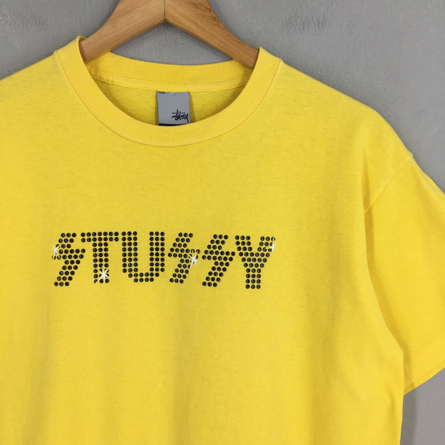 Vintage 90s Stussy Kiss Style Wording Logo T shirt Large