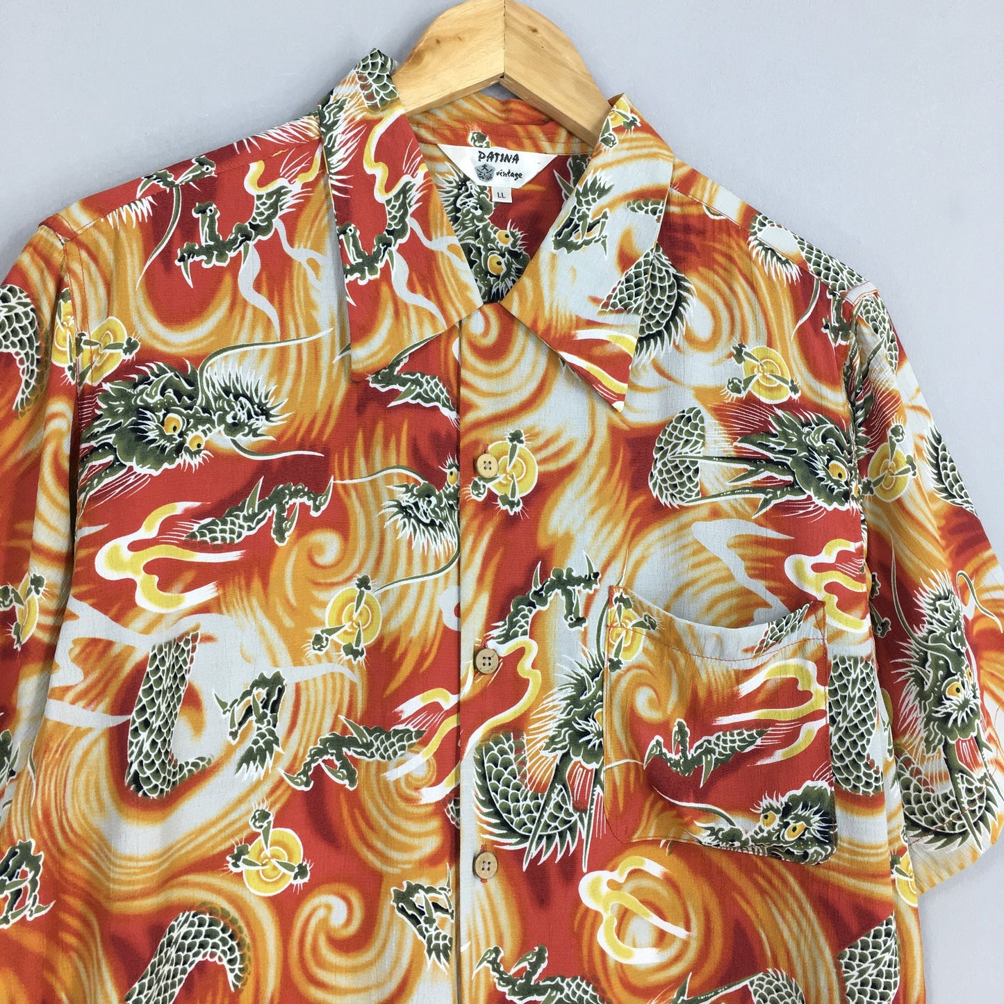 Rockabilly Hawaiian Dragon Shirt Large