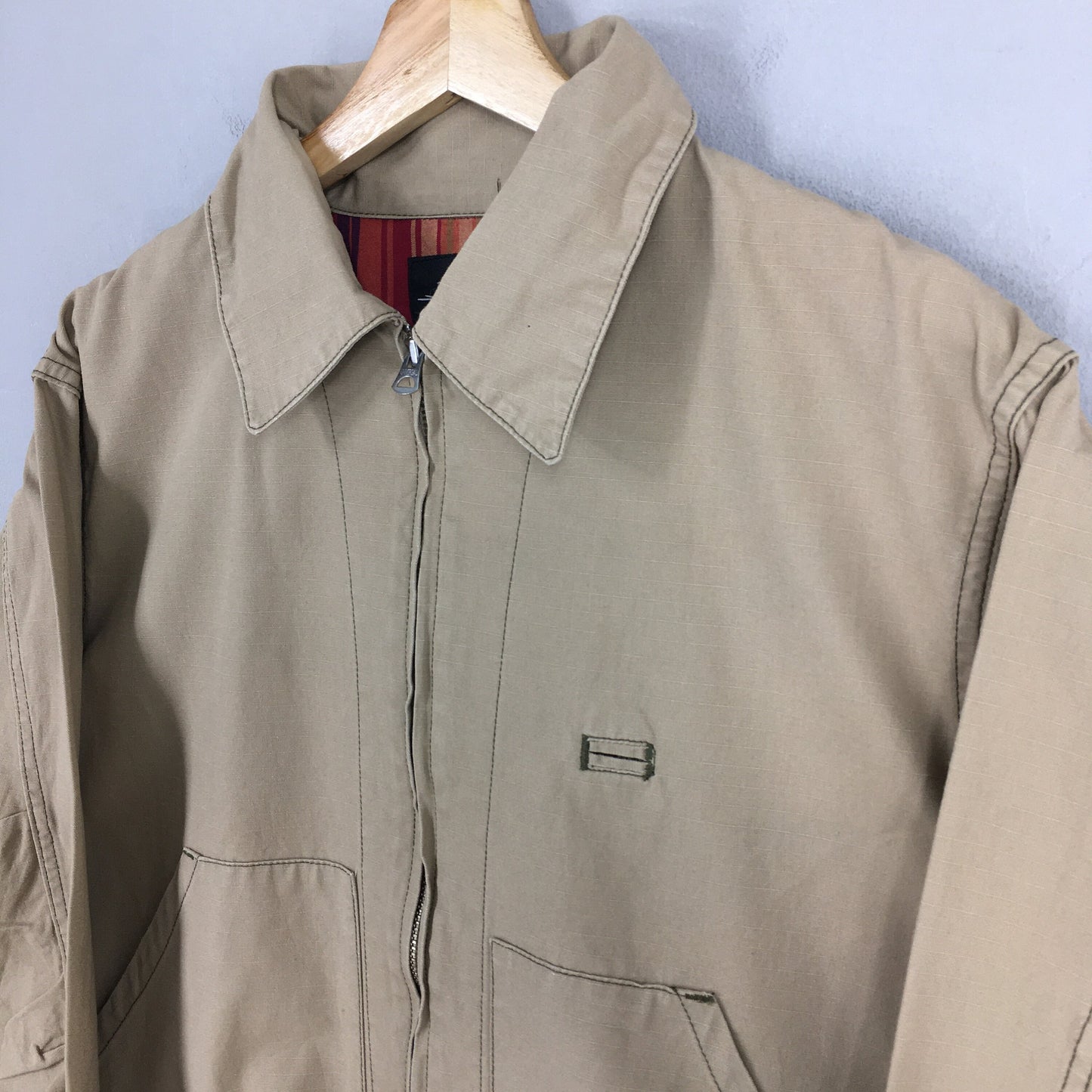 Post Overall Worker Beige Jacket Large