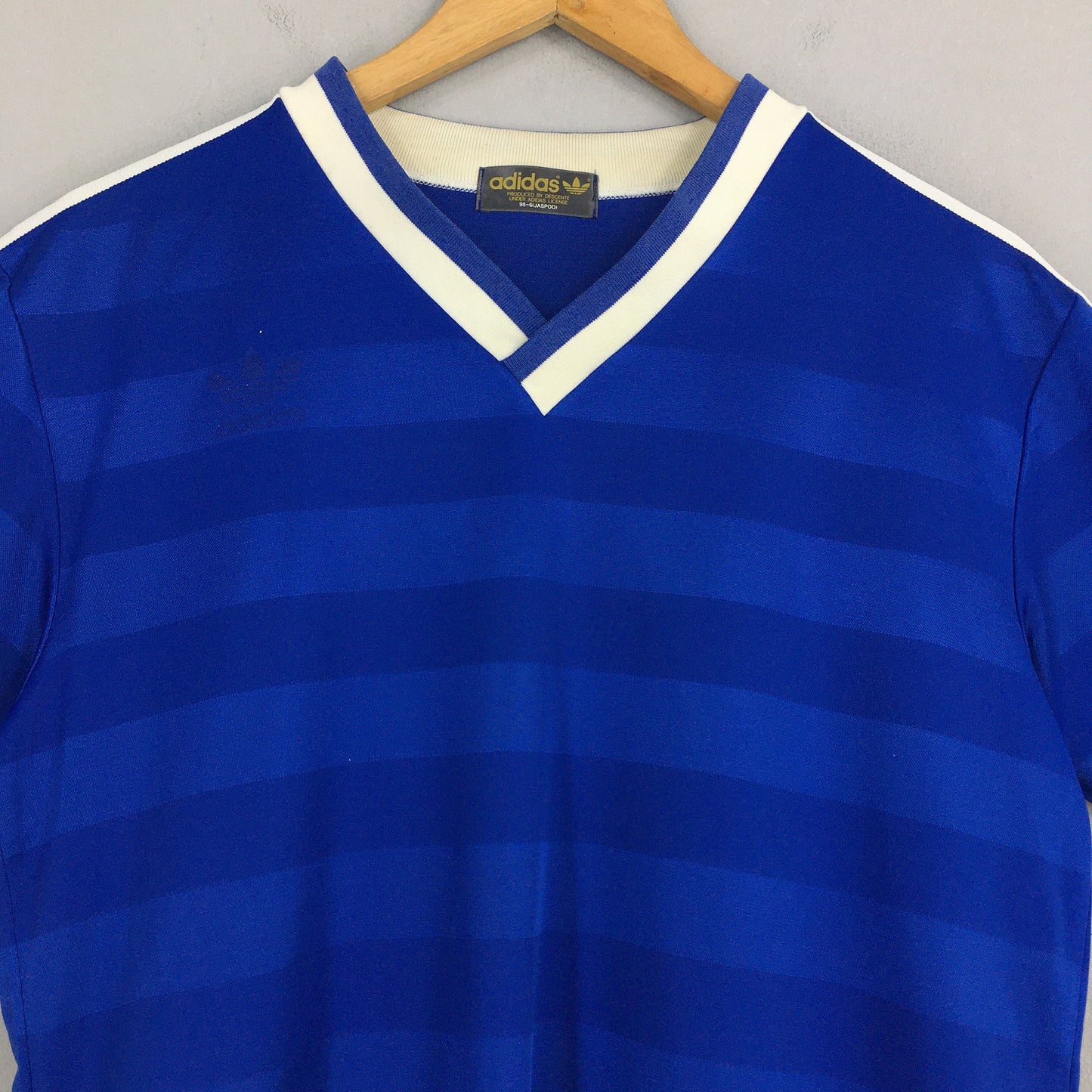 Adidas Trefoil #7 Blue Stripes Jersey Medium