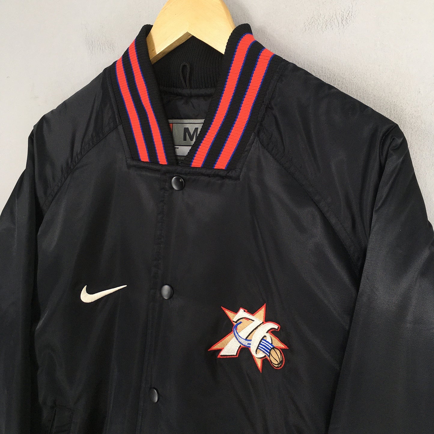 Nike Philadelphia 76ers Sixers Black Varsity Jacket Medium