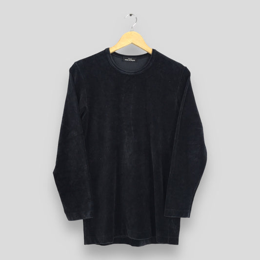 Tricot Comme Des Garcons Plain Velvet Black T shirt Small