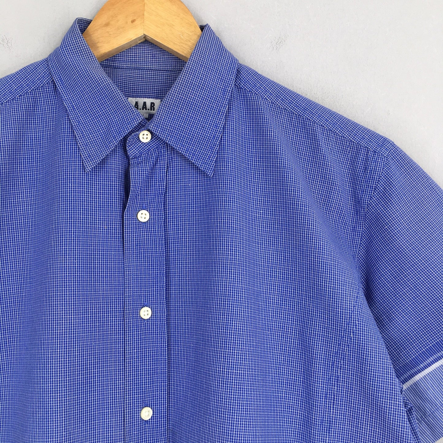 AAR Y's Yohji Yamamoto Blue Checked Oxfords Shirt Medium