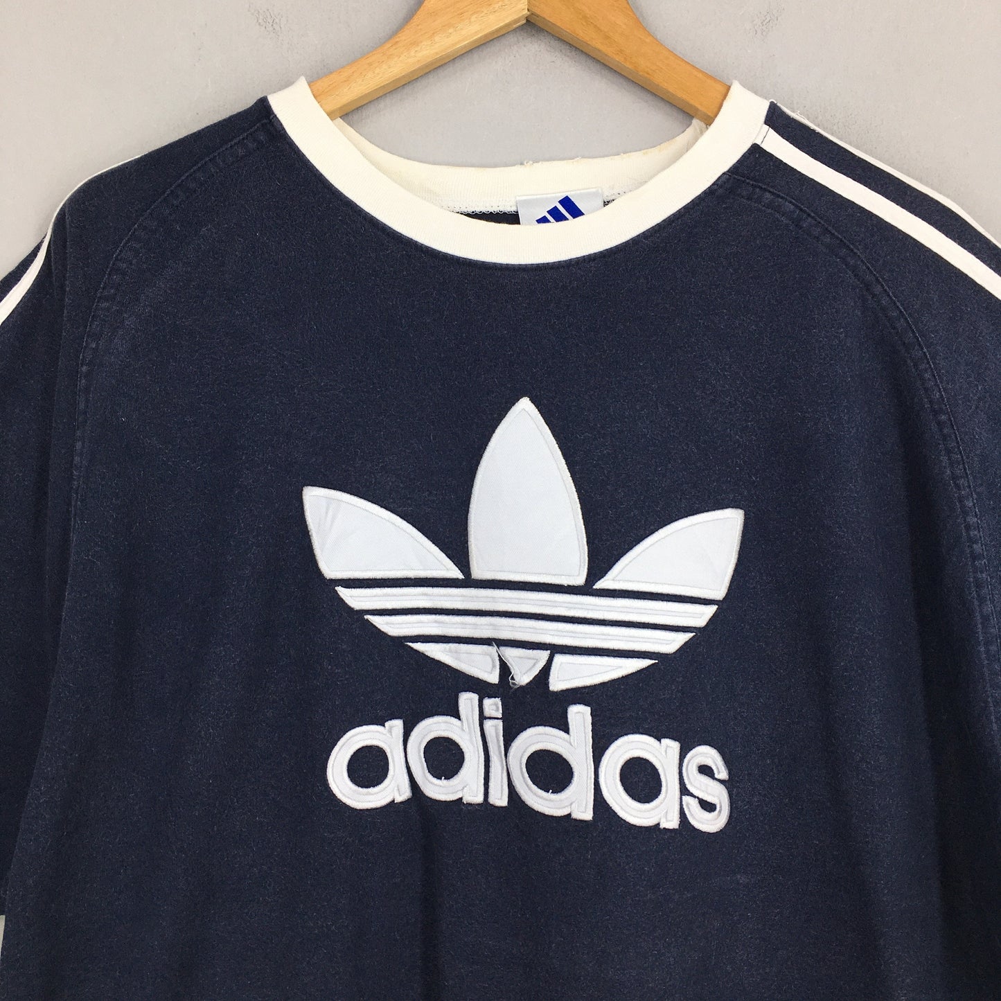 Adidas Trefoil Blue T shirt Large