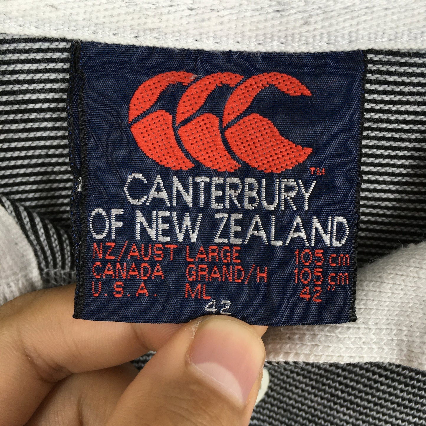 Canterbury Of New Zealand Striped Polo Rugby Shirt Medium