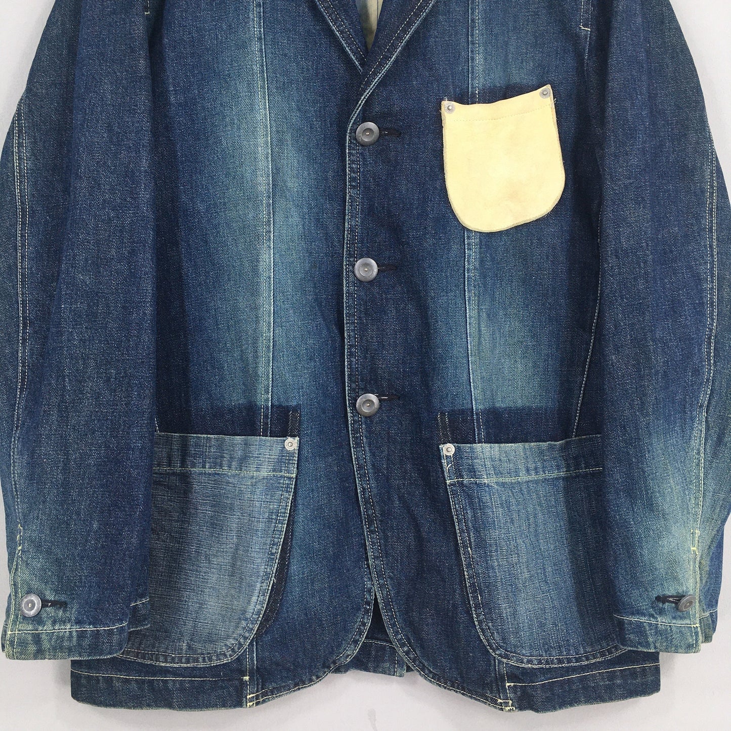 Japanese Comme Ca Worker Faded Blue Denim Jacket Medium