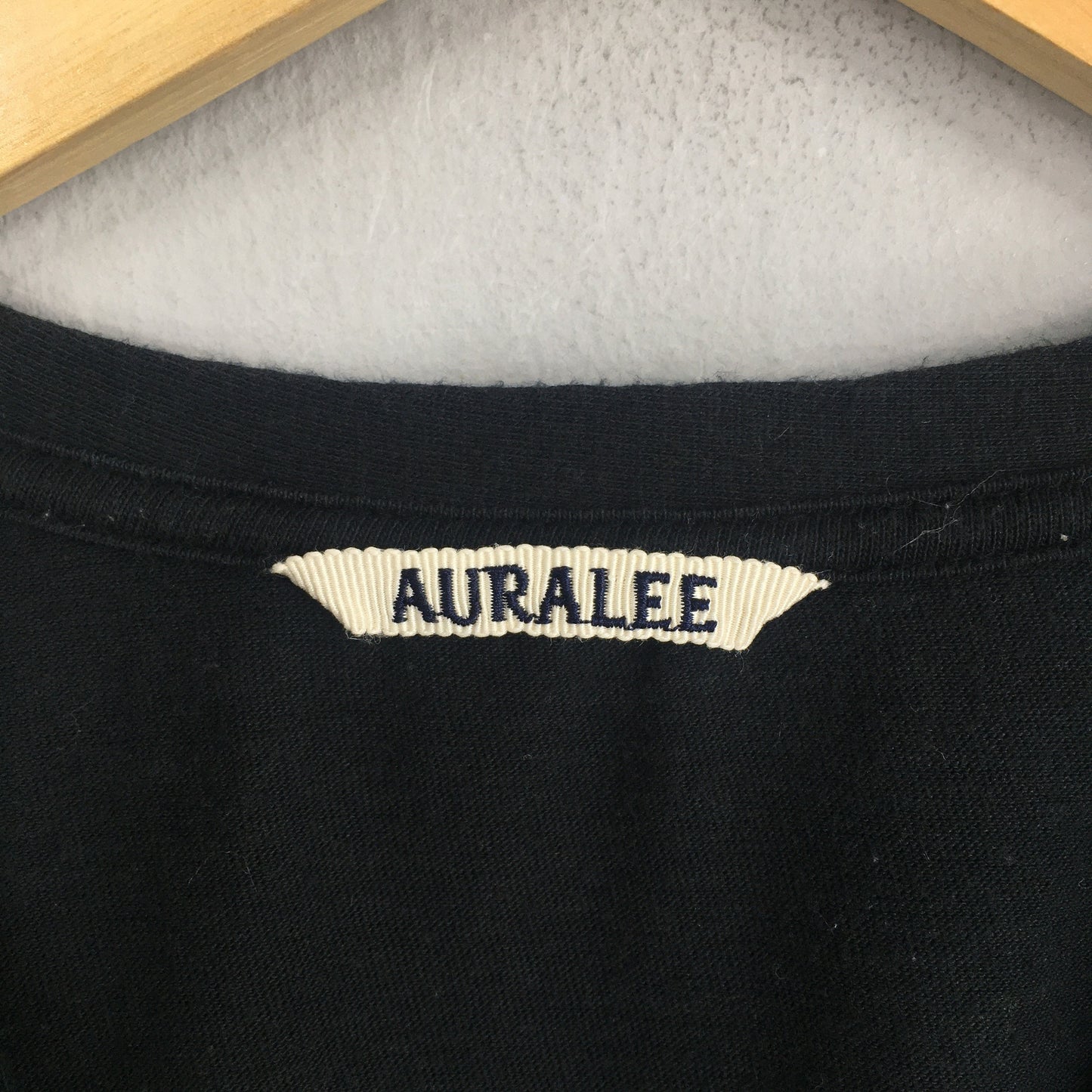 Auralee Japanese Designer Minimalist Black Vneck Tshirt Size 1