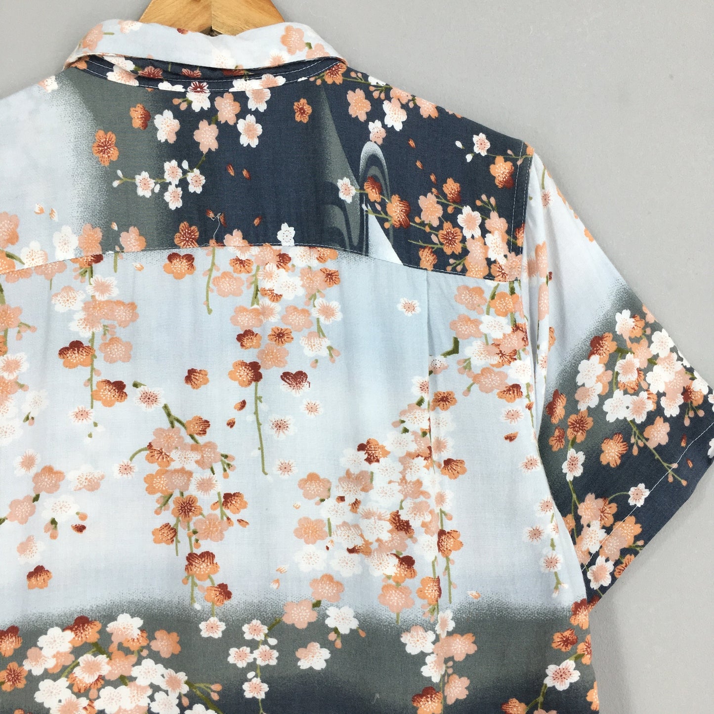 Aloha Sakura Floral Blossom Japan Rayon Shirt Large