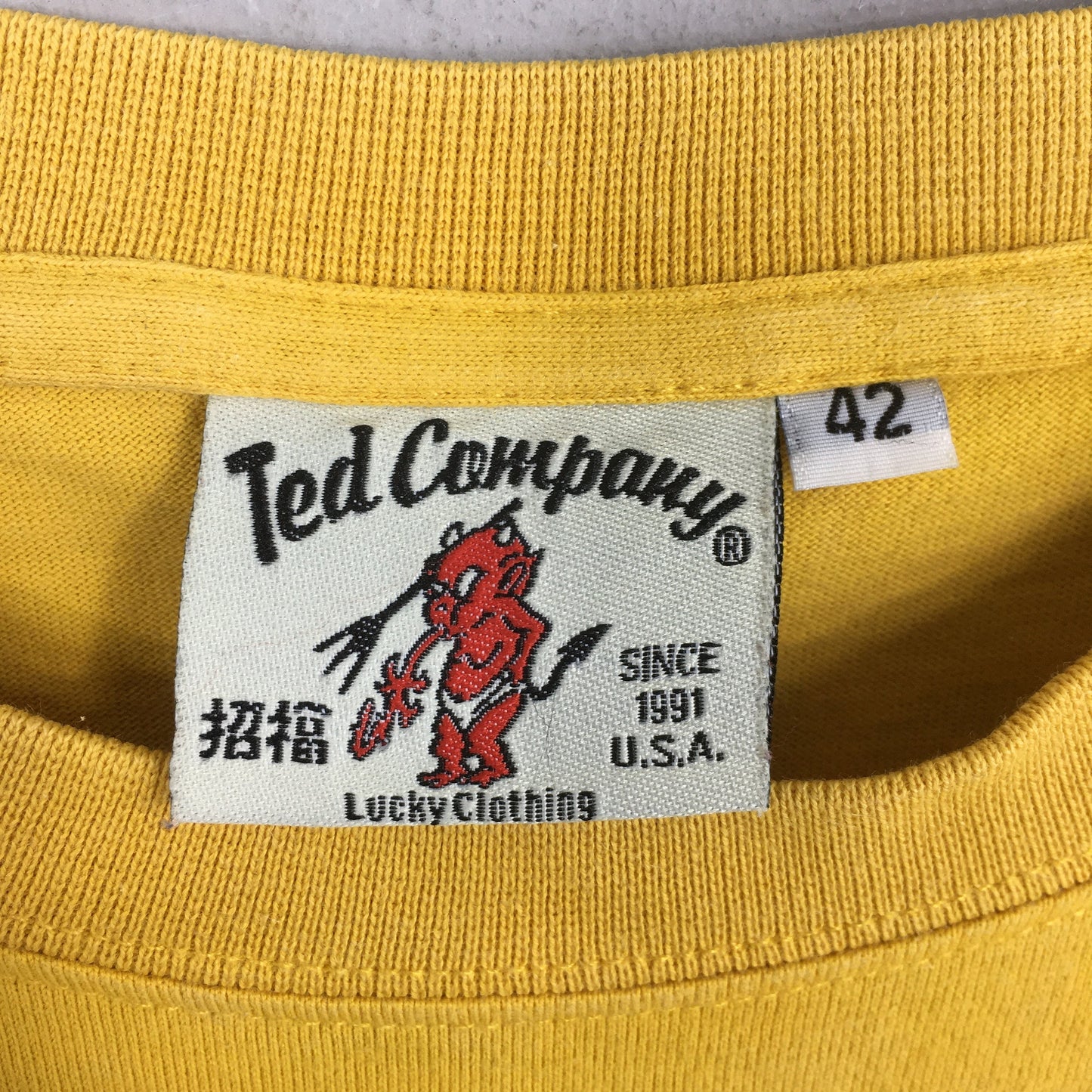 Ted Company Tedman Take 5 Yellow T shirt Medium