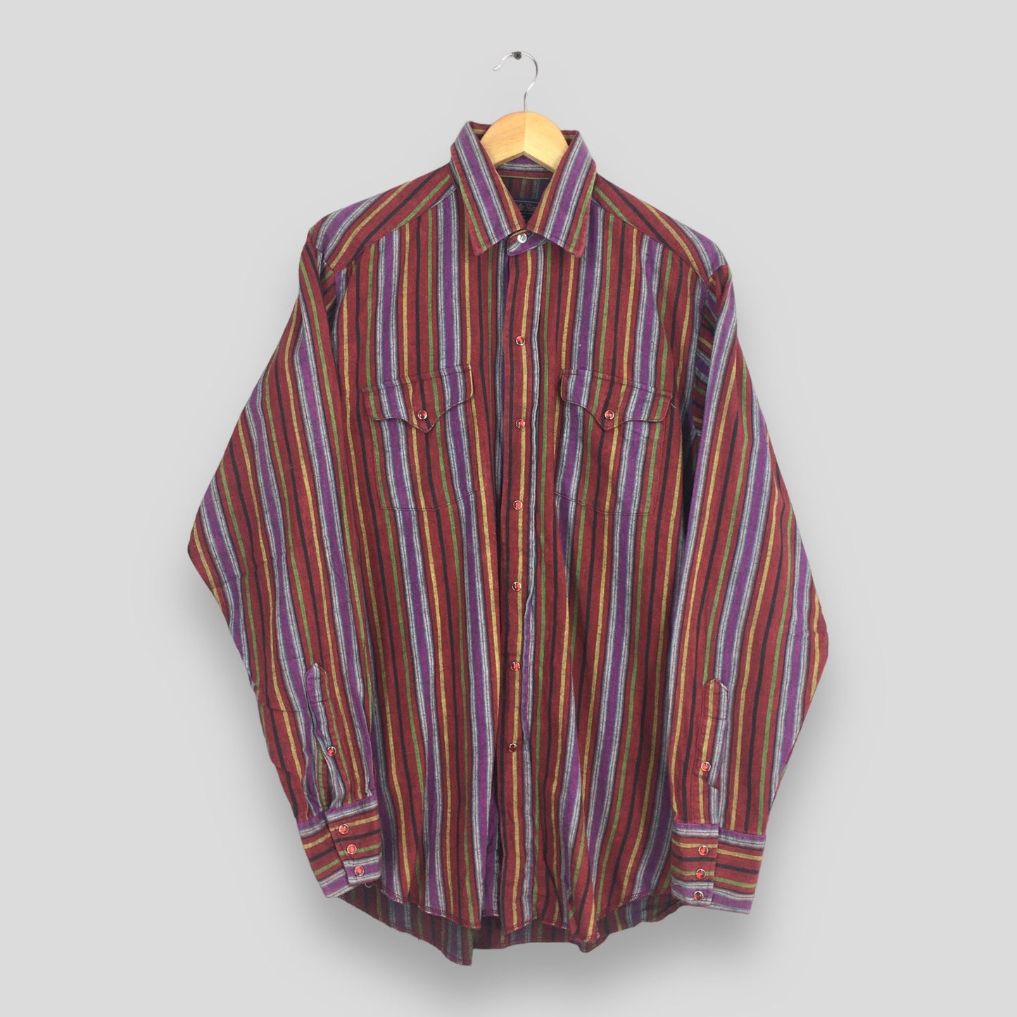 Panhandle Slim Multicolor Stripes Western Shirt Medium