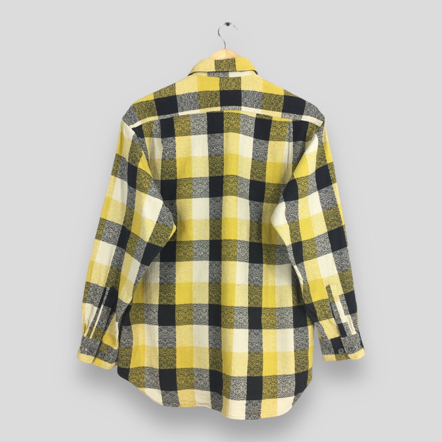 Plaid Shadow Yellow Flannel Shirt Medium