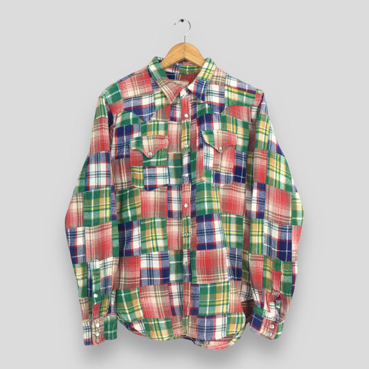 Patchwork Tartan Flannel Shirt Medium