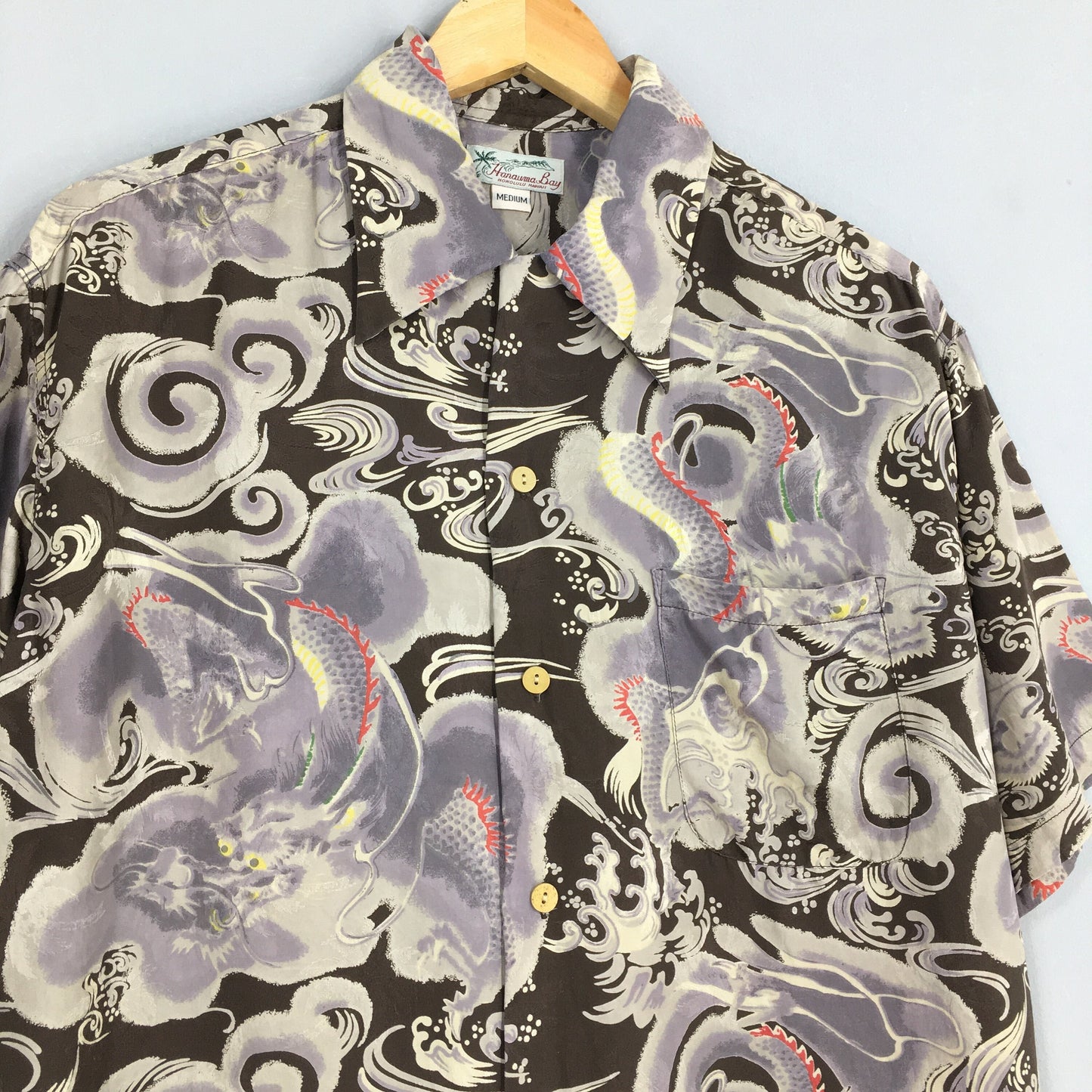 Rockabilly Hawaiian Dragon Shirt Medium