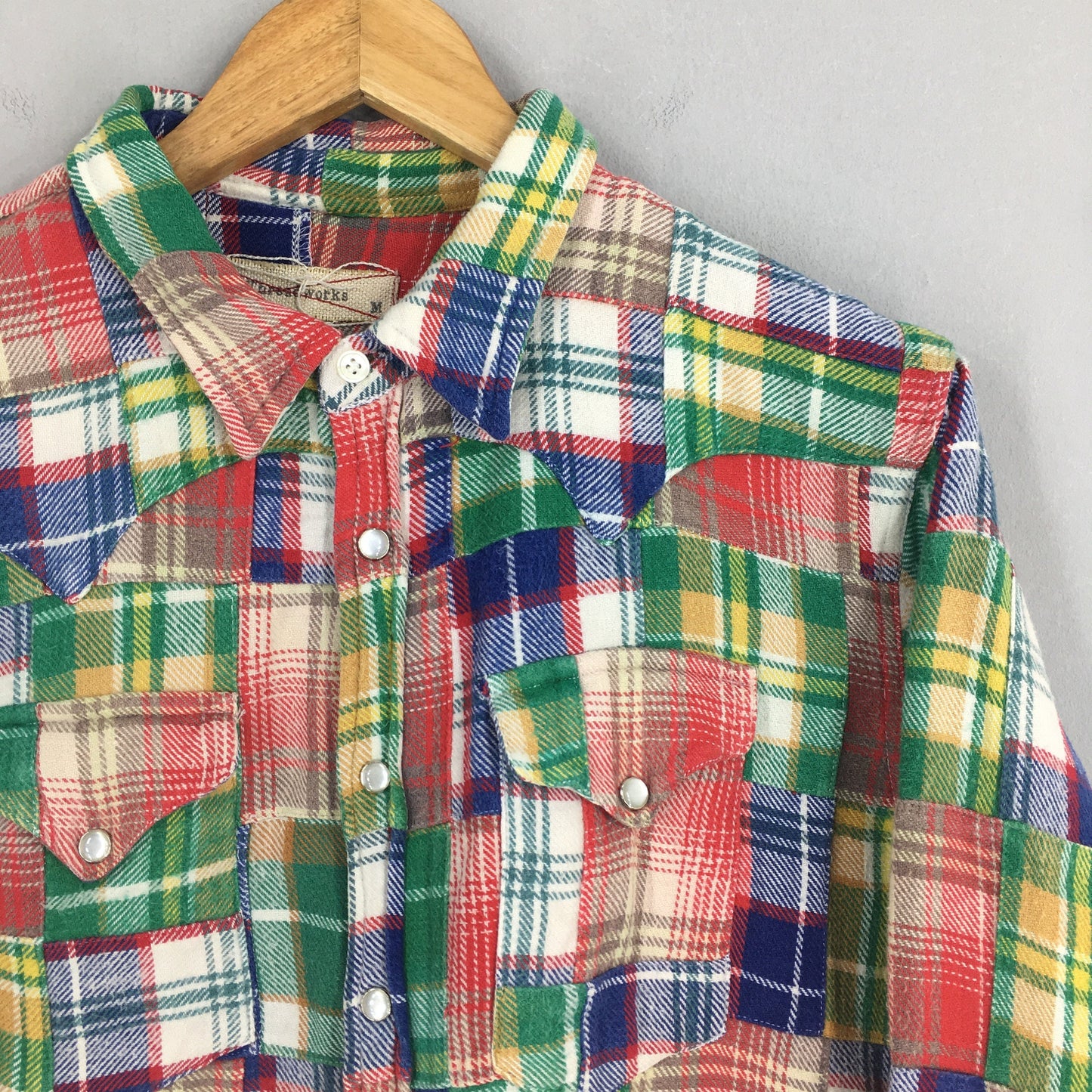 Patchwork Tartan Flannel Shirt Medium