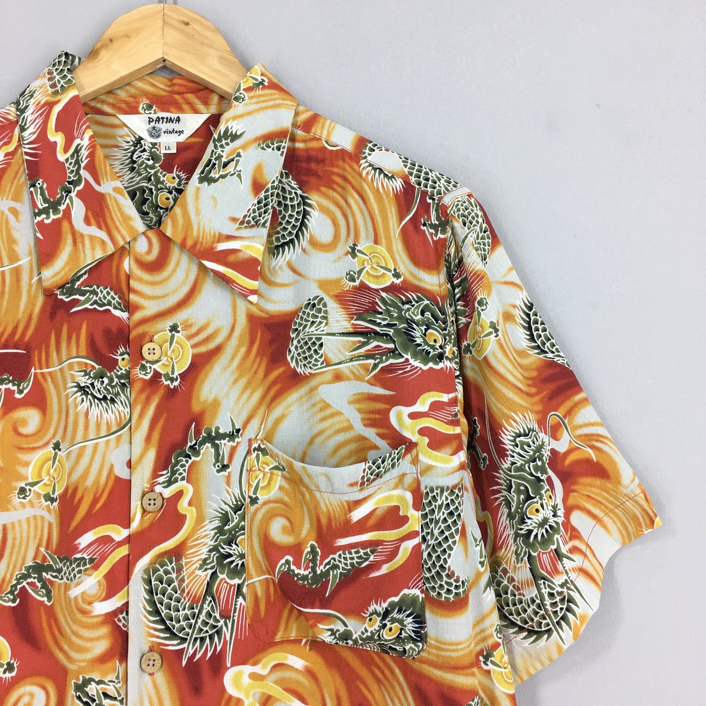 Rockabilly Hawaiian Dragon Shirt Large