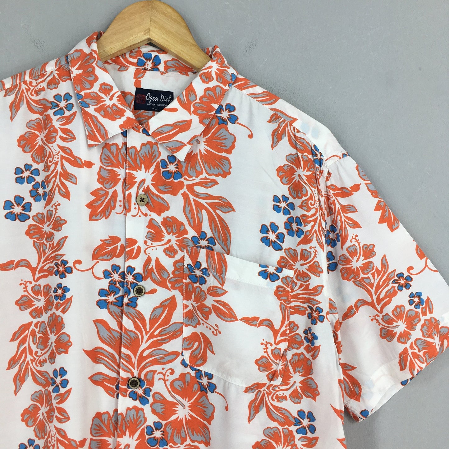 Hawaii Aloha Floral Printed Shirt Large