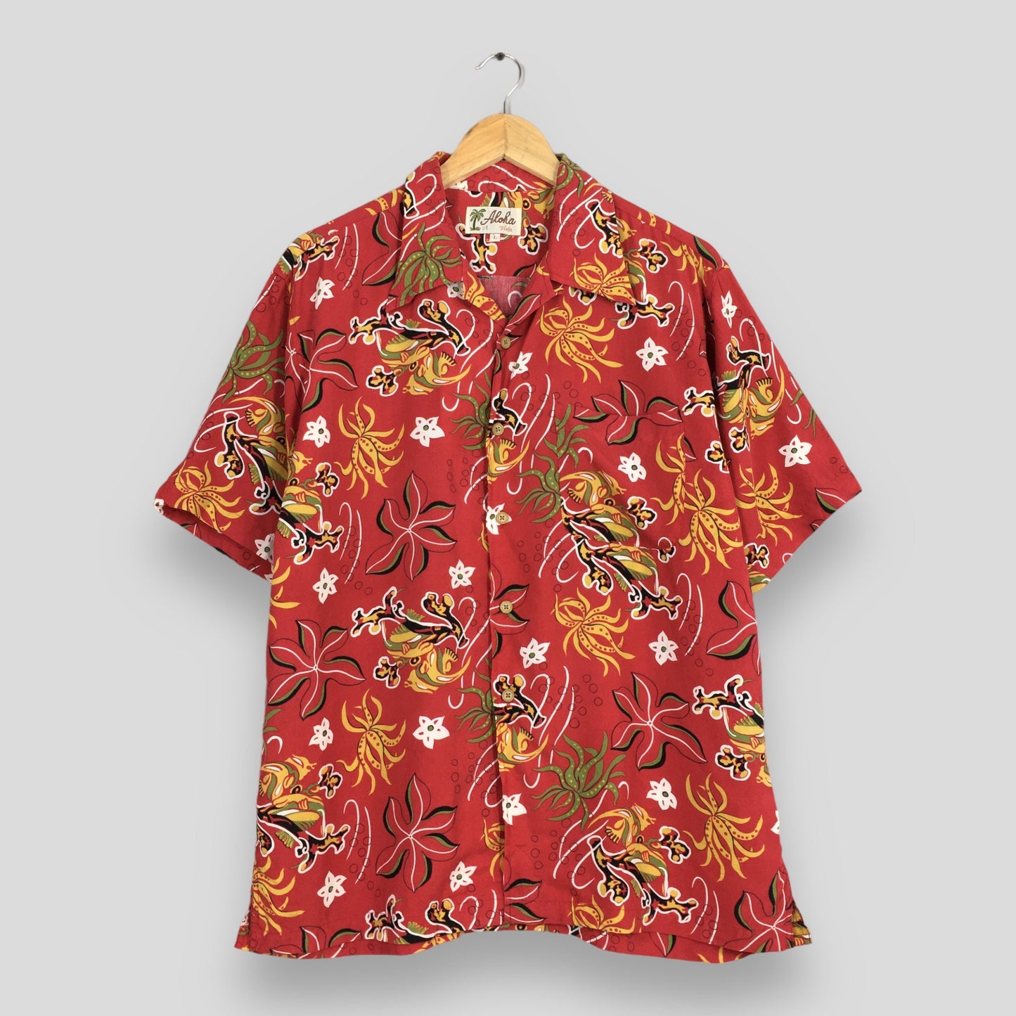 Vintage 80s Hawaii Aloha Sea Life Rayon Shirt Large