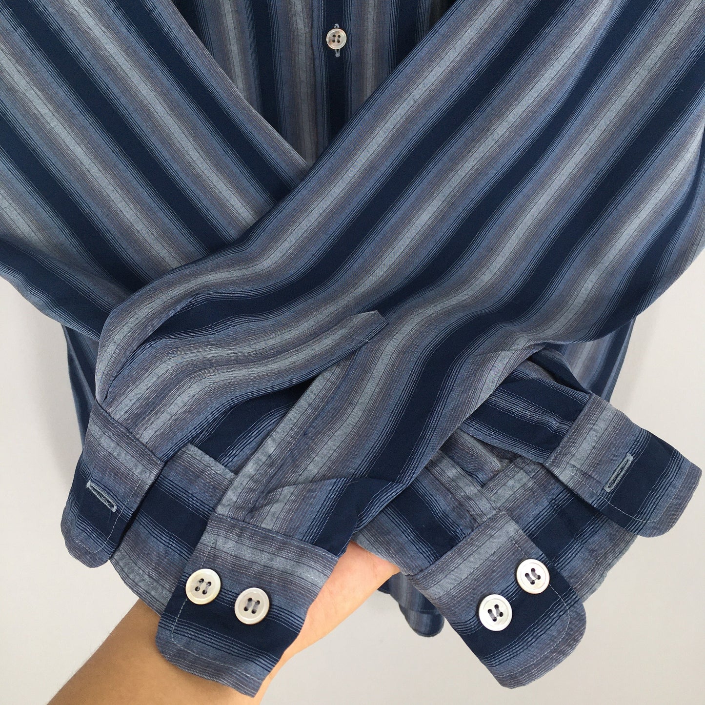 Issey Miyake Denim Striped Shirt Men Large