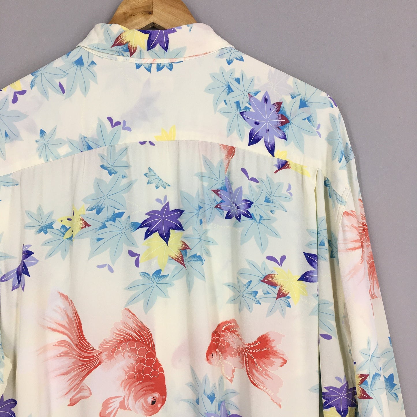 Hawaiian Japanese Sun Surf Toyo Gold Fish Rayon Shirt XLarge