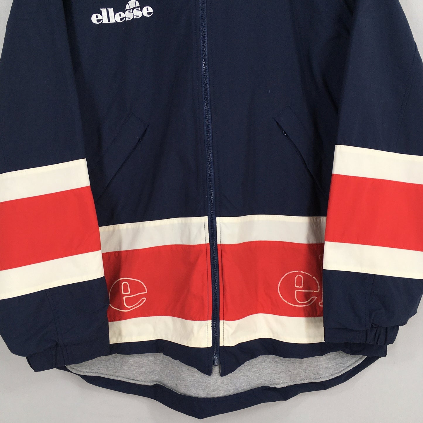 Ellesse Blue Hoodie Bomber Zip Up Jacket Large