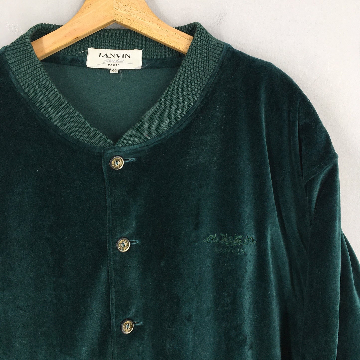 Lanvin Studio Paris Green Velour Jacket Medium