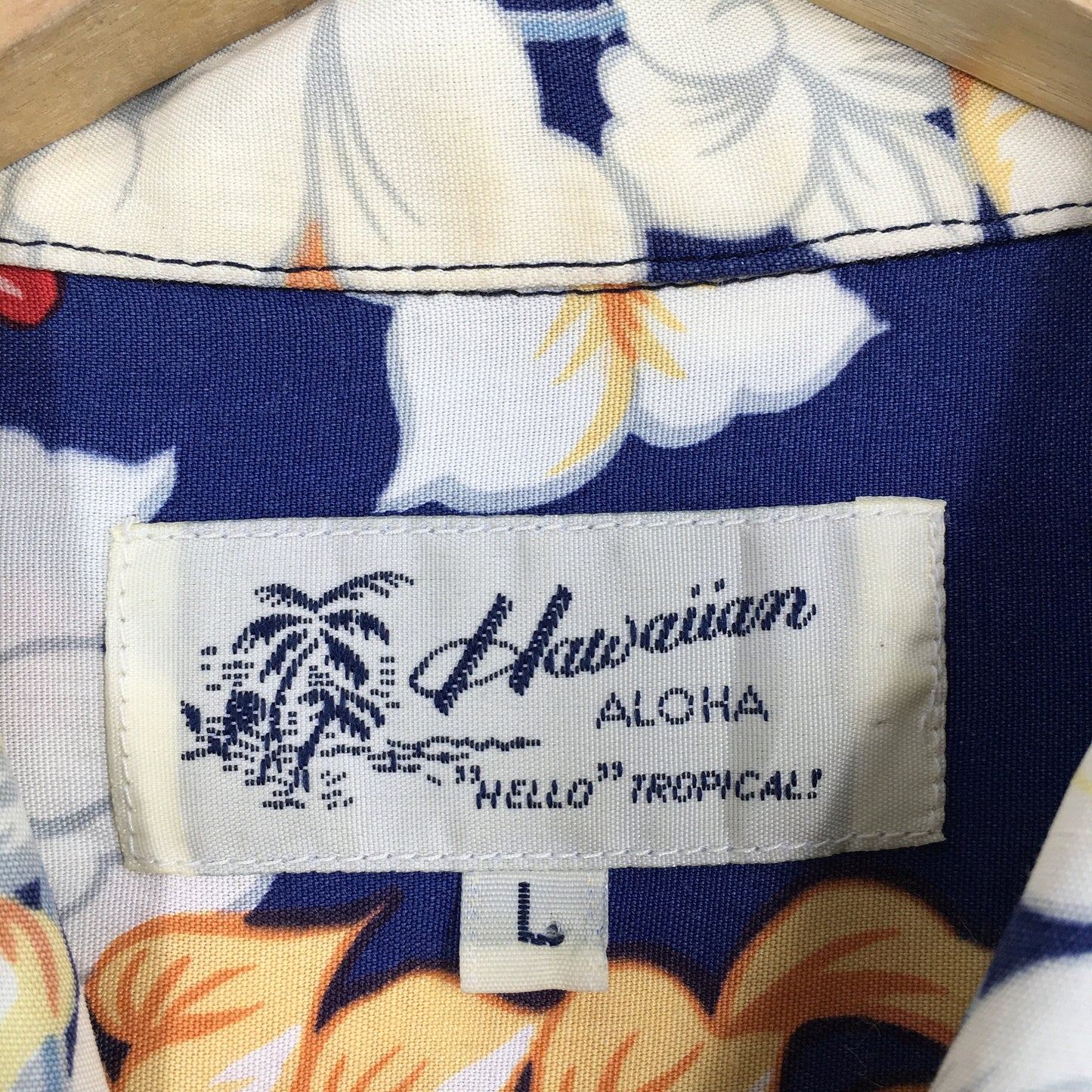 Hawaiian Aloha Tropical Flower Hibiscus Shirt Large