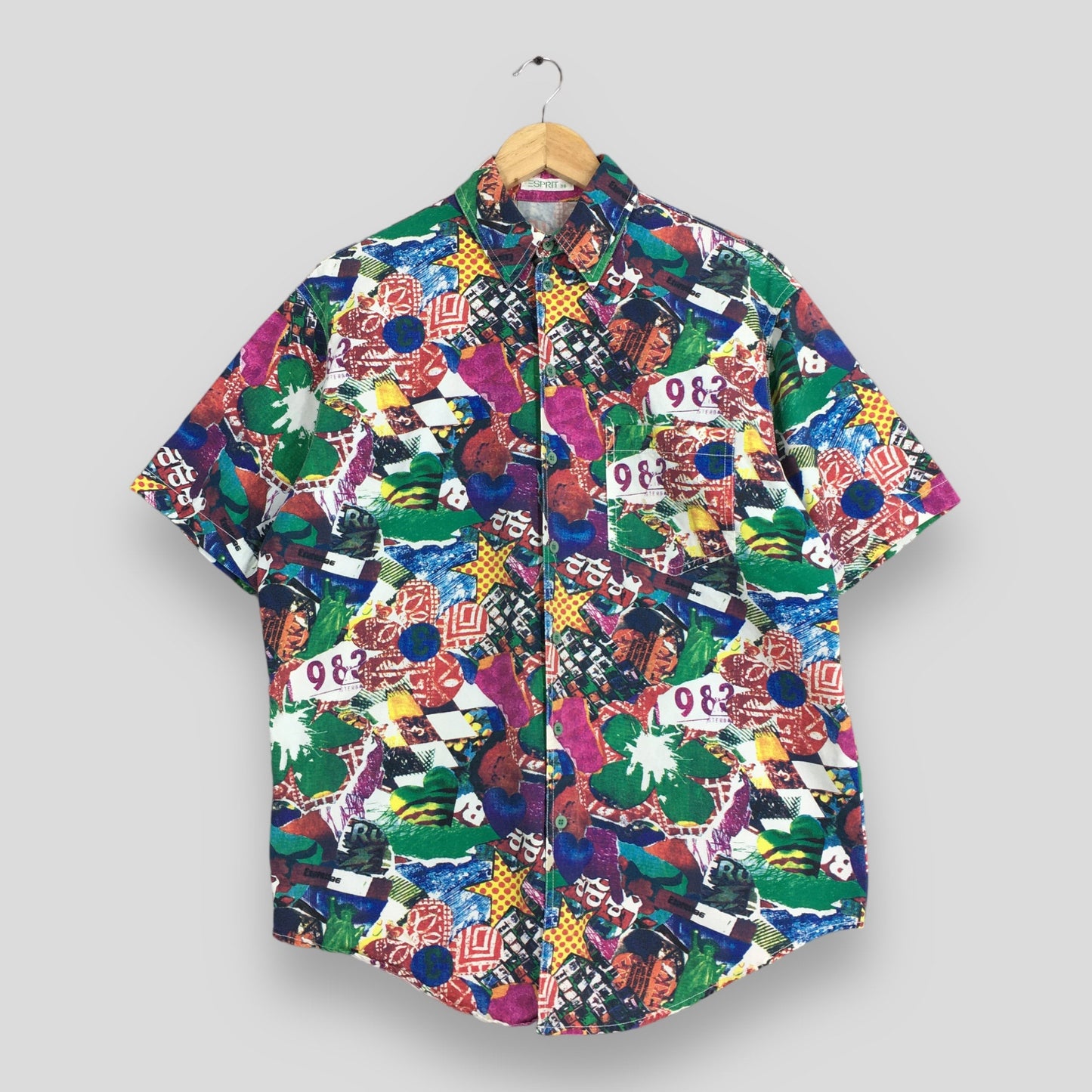 Vintage Esprit Hawaiian Abstract Graphic Cotton Shirt Large