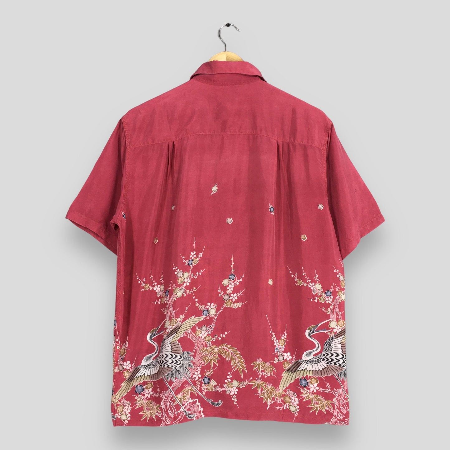 Kamehameha Rockabilly Hawaiian Phoenix Bird Shirt Medium