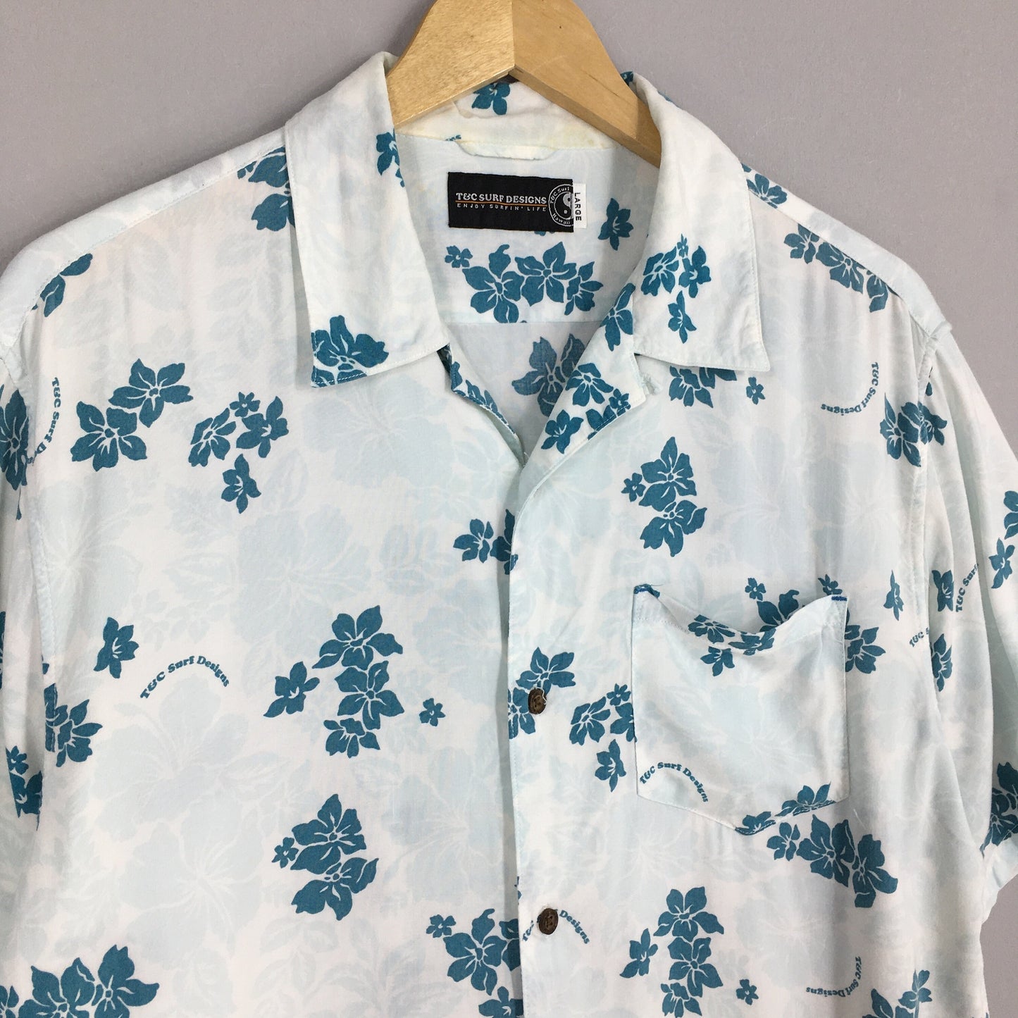 Vintage Esprit Hawaiian Abstract Graphic Cotton Shirt Large