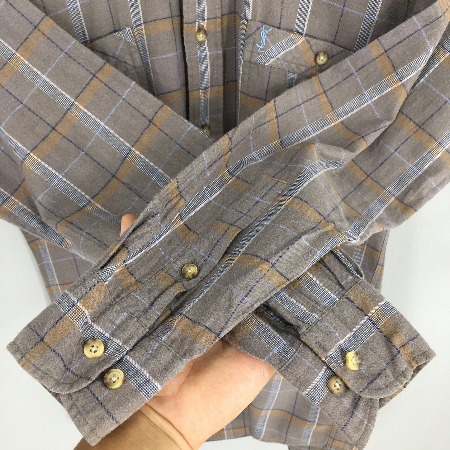 Ysl Yves Saint Laurent Plaid Flannel Shirt Small