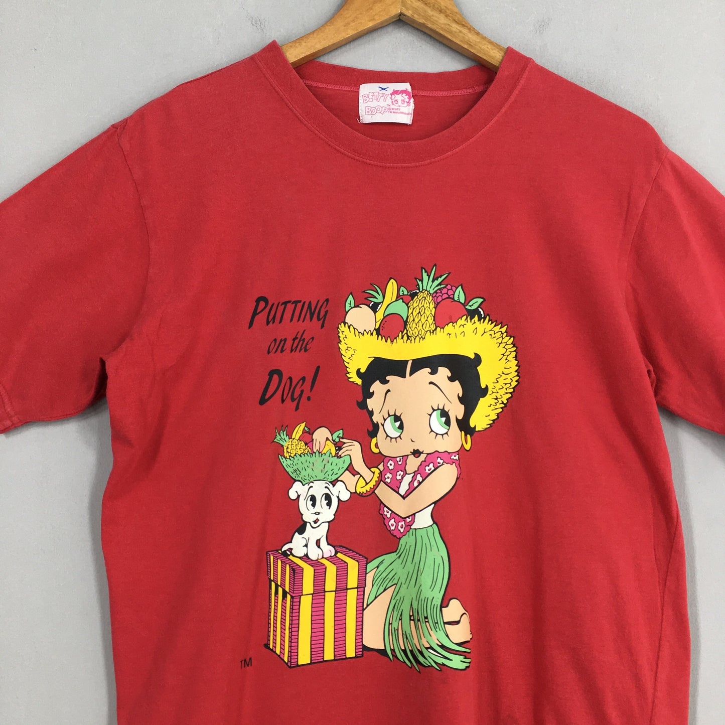 Betty Boop Hawaii Hula Girl Red T shirt Medium