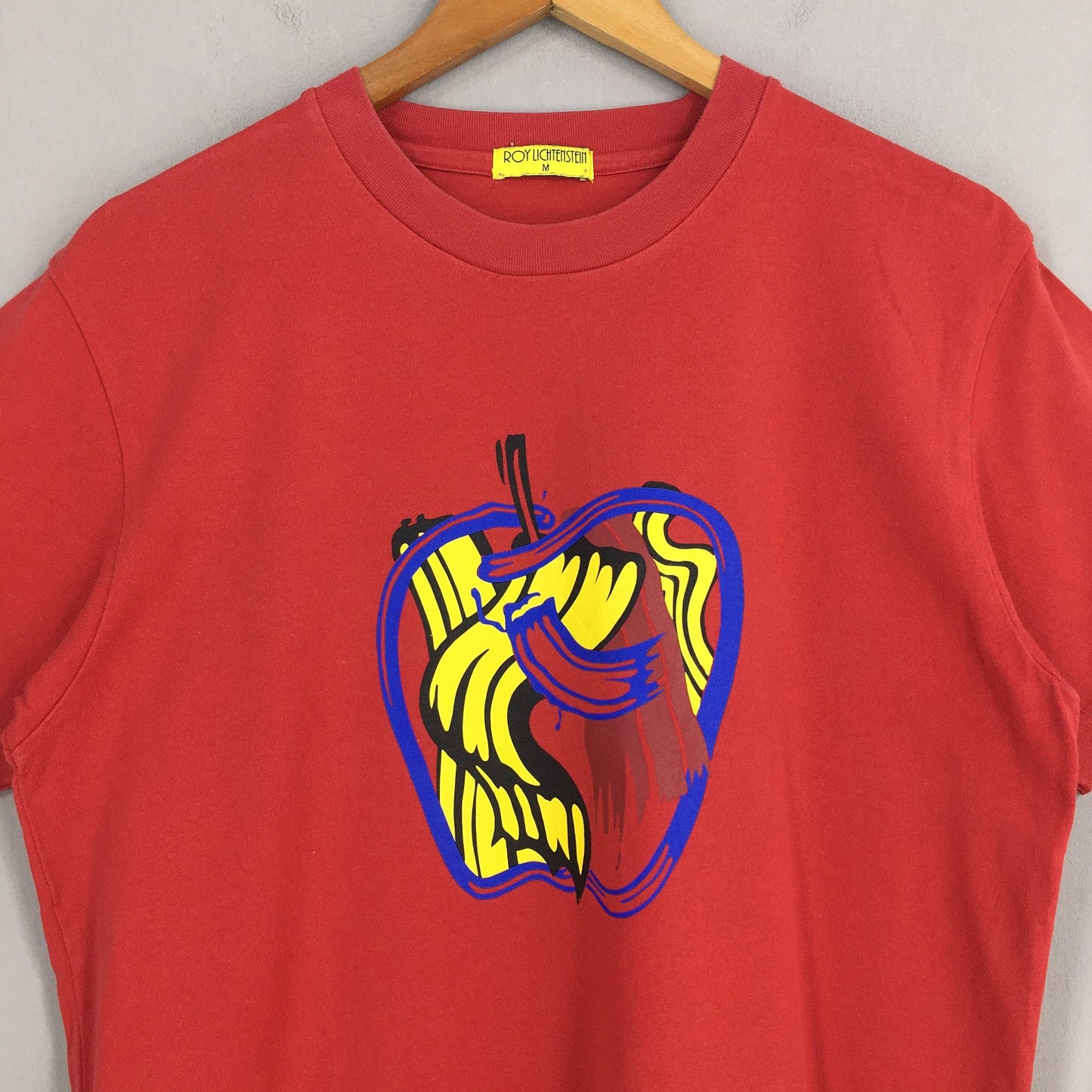 Roy Lichtenstein Brushstrokes Apple 1983 Artwork Red T Shirt Medium