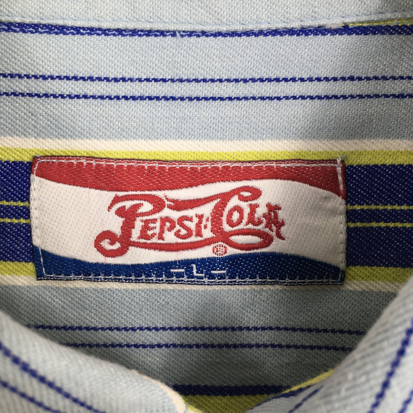 Pepsi Cola Multicolor Stripes Flannel Shirt Large