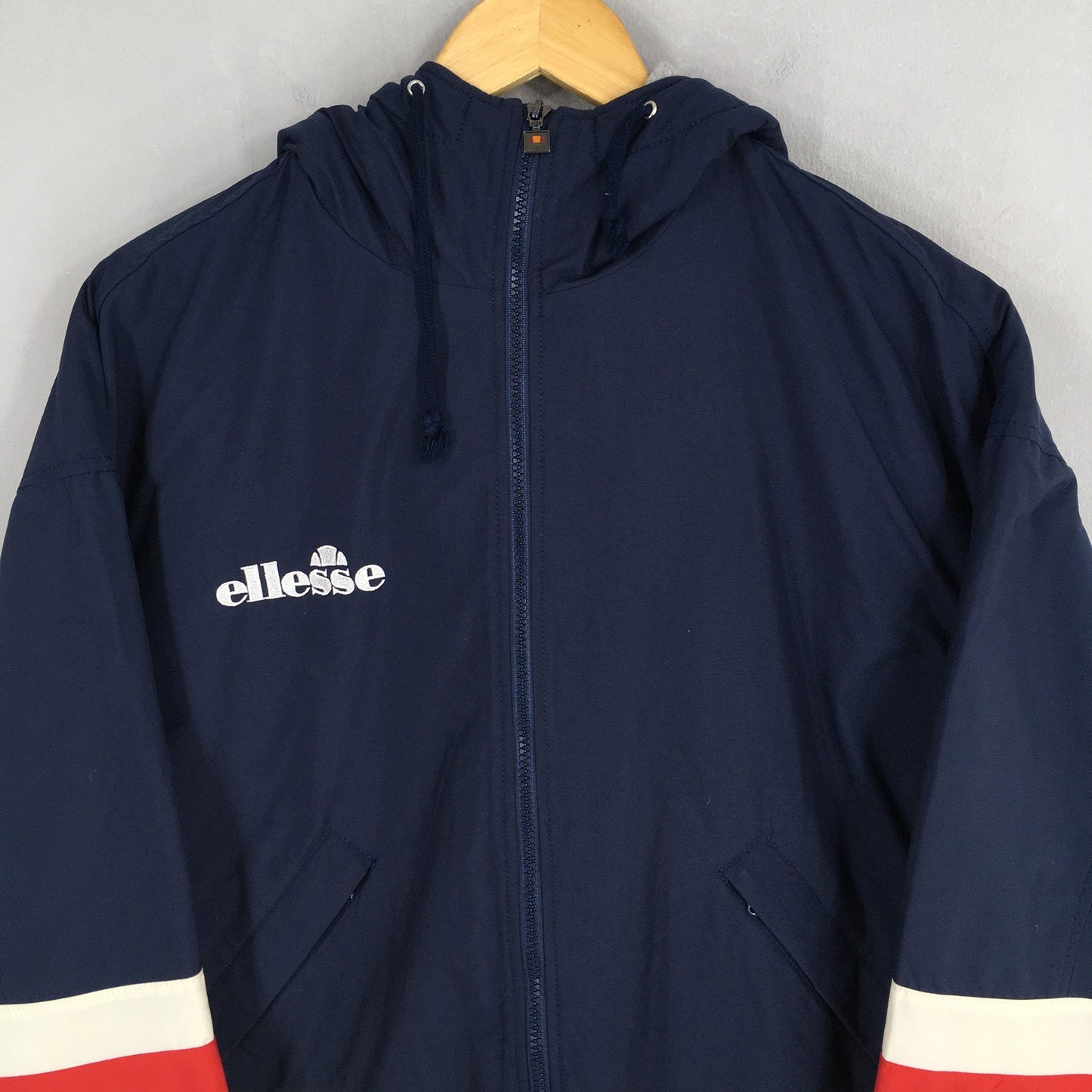 Ellesse Blue Hoodie Bomber Zip Up Jacket Large