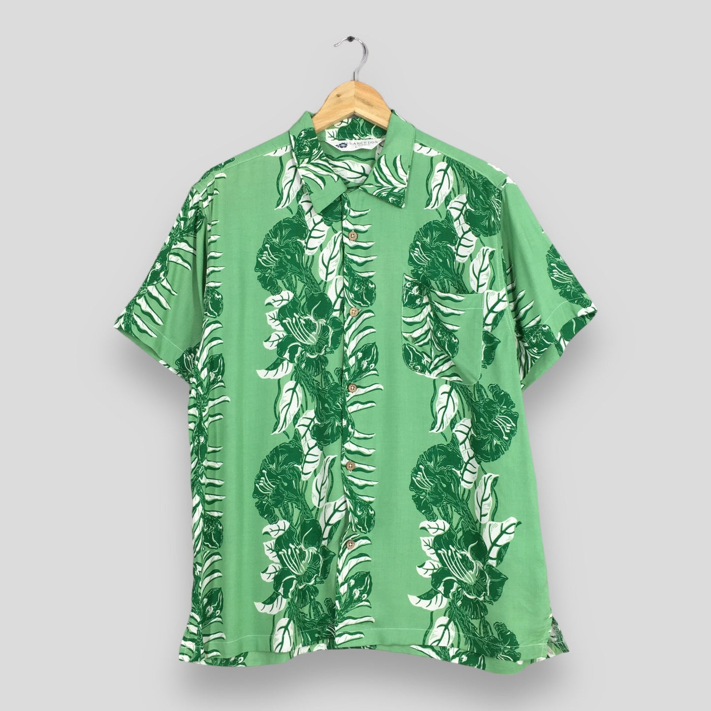 Vintage 80s Hawaii Aloha Green Shirt Large