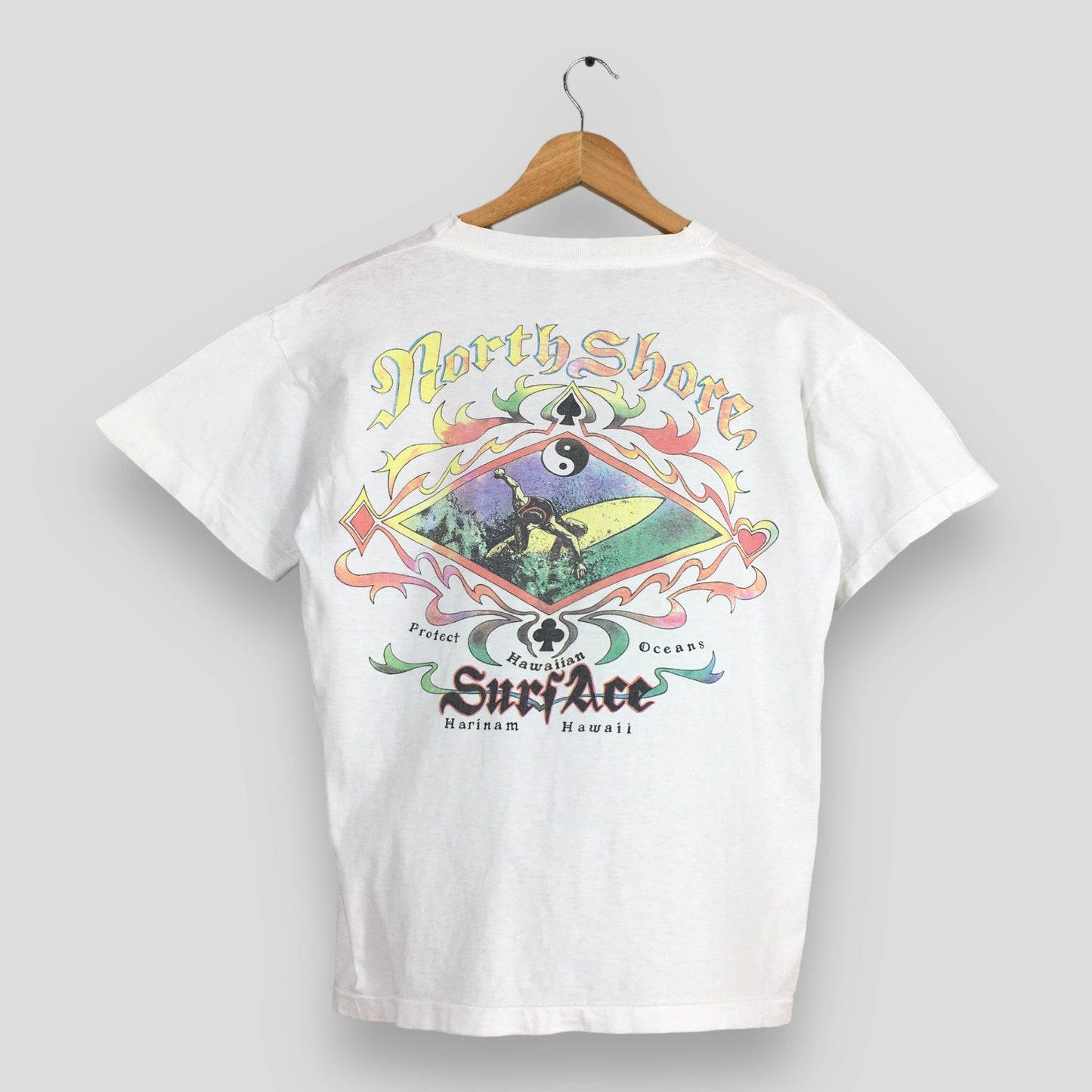 Hawaiian Surf White Tshirt Medium