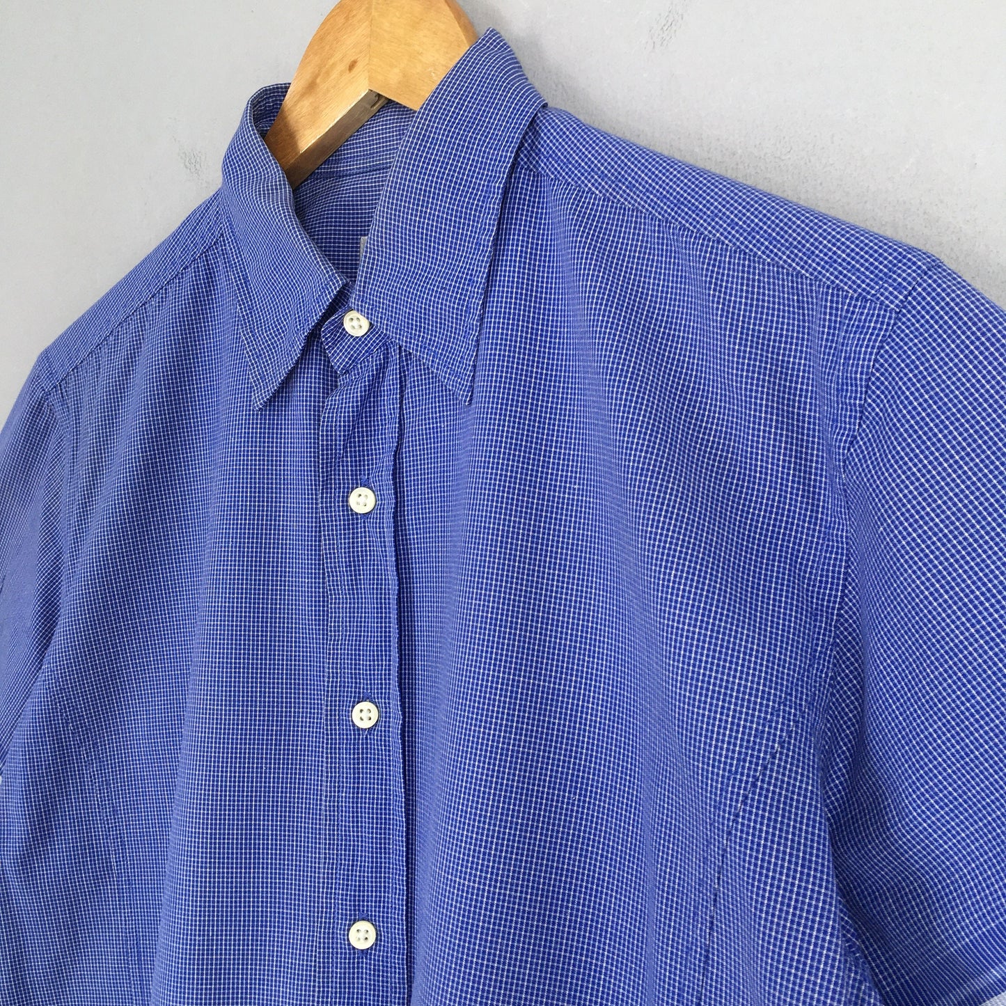 AAR Y's Yohji Yamamoto Blue Checked Oxfords Shirt Medium